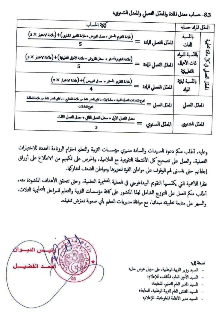 التقويم البيداغوجي للسنة الدراسية 20232022